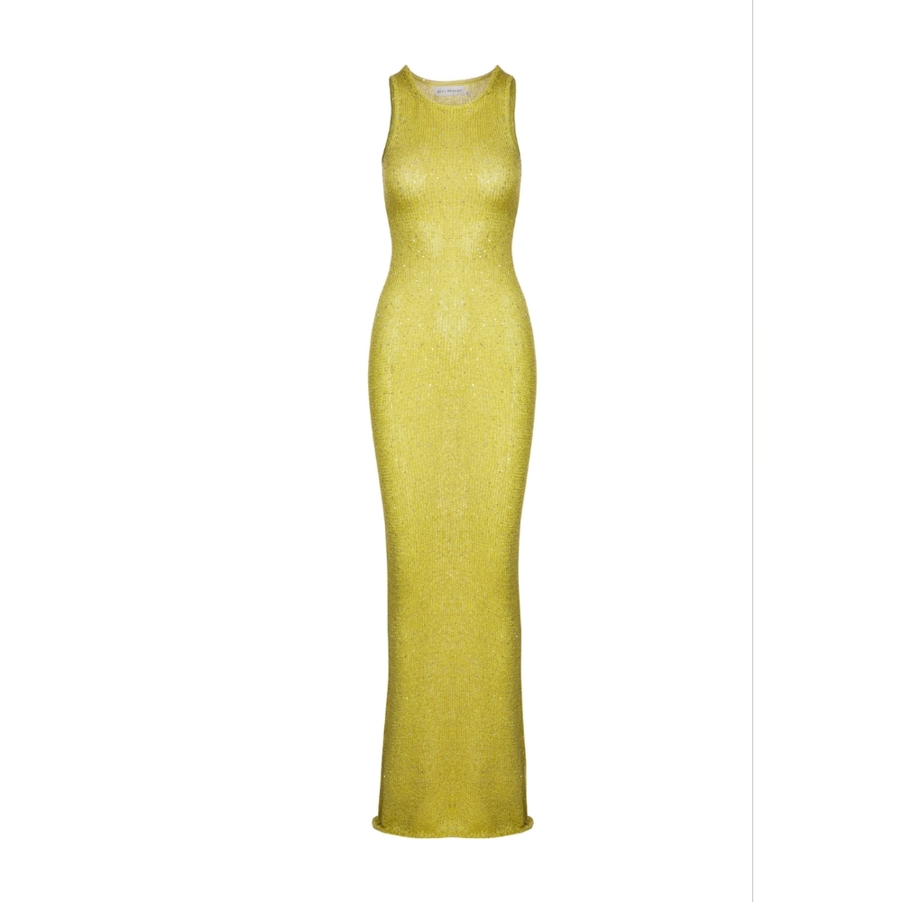 BB3. NWT ASTA RESORT NATALIA DRESS - CHARTREUSE SEQUIN - Picture 3 of 9